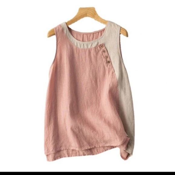 LOVEU.DEAR pink and white tank top say’s size 1X but seem’s small no stretch - Picture 3 of 13